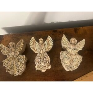 Set of 3 Angel Trinket Boxes Polystone Guardian Angel Keepsake Decor